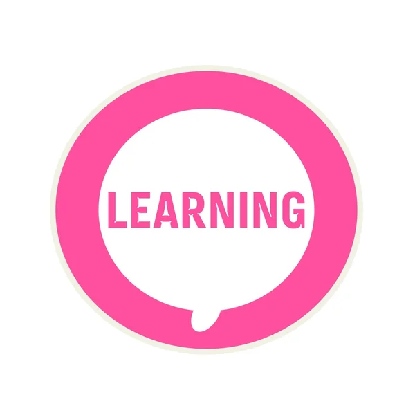 Aprender a formulação rosa na bolha de fala branca circular — Fotografia de Stock