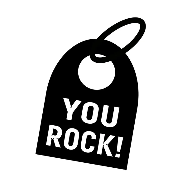 You ROCK dicitura bianca sullo sfondo portachiavi nero — Foto Stock