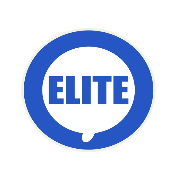 Elite blue wording on Circular white speech bubble — Stock Photo, Image