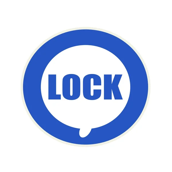 Lock blue wording on Circular white speech bubble — Stock Photo, Image