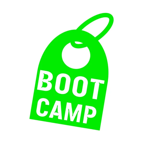Boot camp vit formuleringen om bakgrunden röd nyckelring — Stockfoto