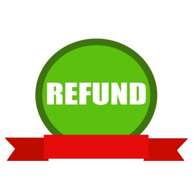 Daire yeşil renkli şerit kırmızı beyaz açıklamalarıyla iade