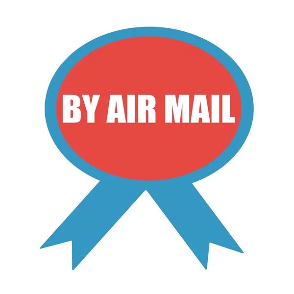 Door air mail witte tekst op achtergrond rood lint — Stockfoto