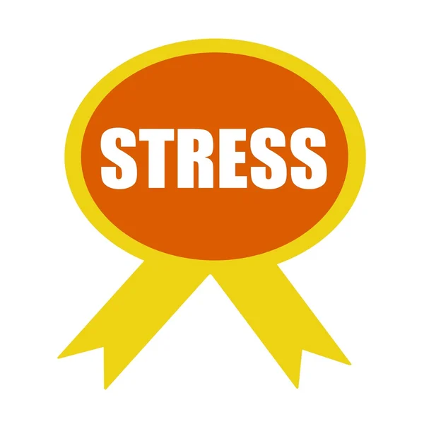 Stress white wording on background Orange ribbon — Stock Photo, Image