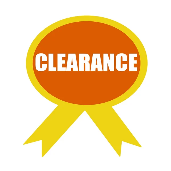 Clearance sale white wording on background Orange ribbon — Stock Photo, Image