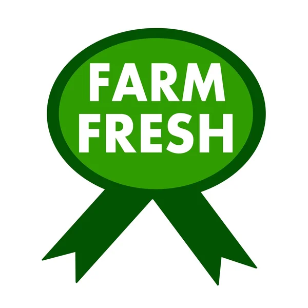 Farm friss fehér Fogalmazás-ra háttér zöld szalag — Stock Fotó