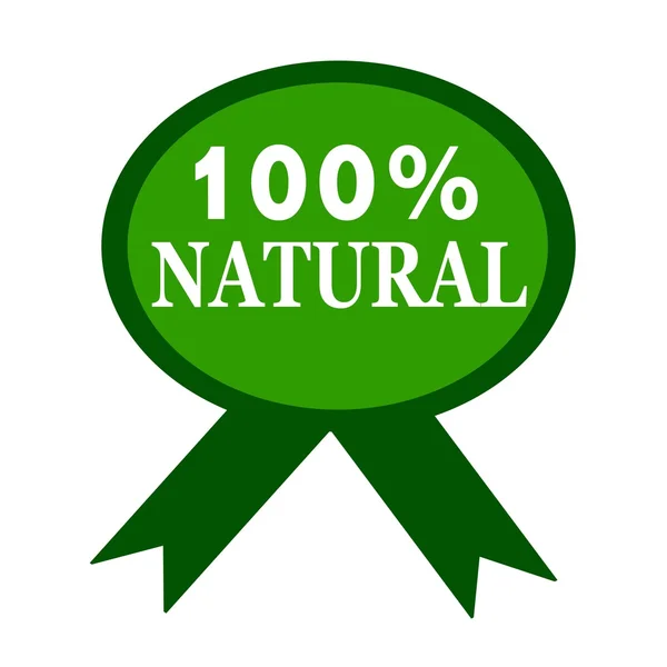 100 % přírodní bílý text na pozadí zelených karet — Stock fotografie