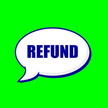 Konuşma balonları arka plan yeşil mavi açıklamalarıyla iade