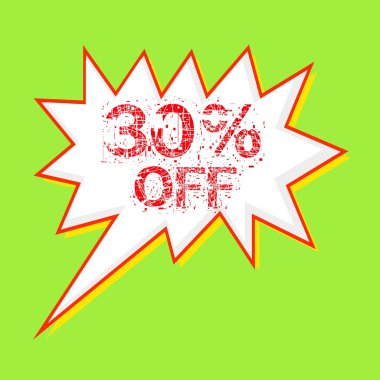 Arka plan yeşil-sarı kırmızı açıklamalarıyla konuşma kapalı %30 bubbles