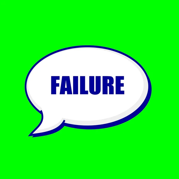 Failure blue wording on Speech bubbles Background Green — Stock Photo, Image