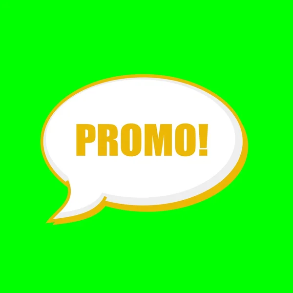Promo orange wording on Speech bubbles Background Green — Stock Photo, Image