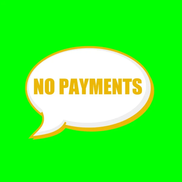 No payment orange wording on Speech bubbles Background Green — Stock Photo, Image