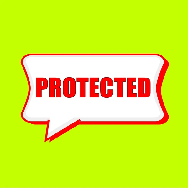 Protected red wording on Speech bubbles Background Yellow lemon — Stock Photo, Image