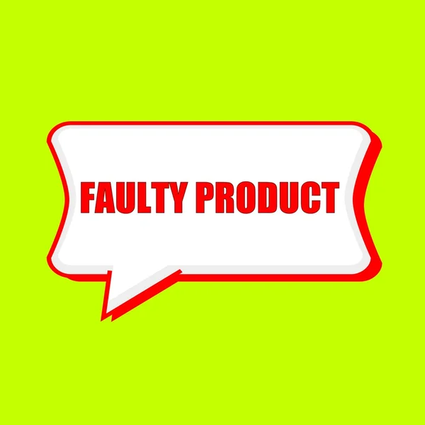 Faulty product red wording on Speech bubbles Background Yellow lemon — Stock Photo, Image