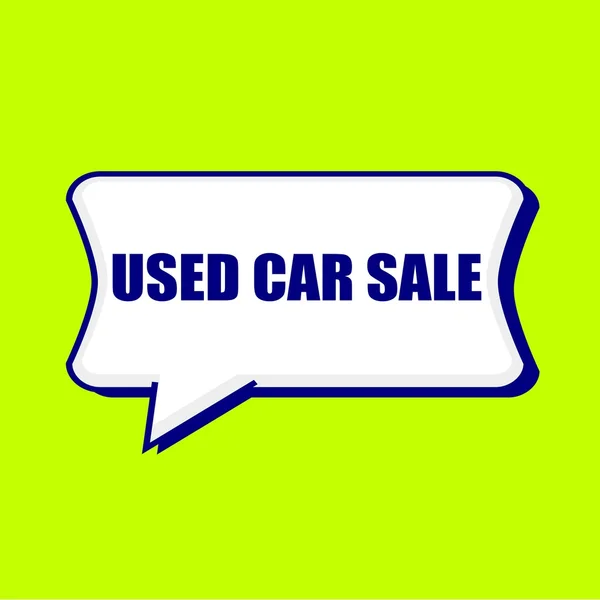 USED CAR SALE texto azul sobre burbujas del habla Fondo Amarillo limón — Foto de Stock