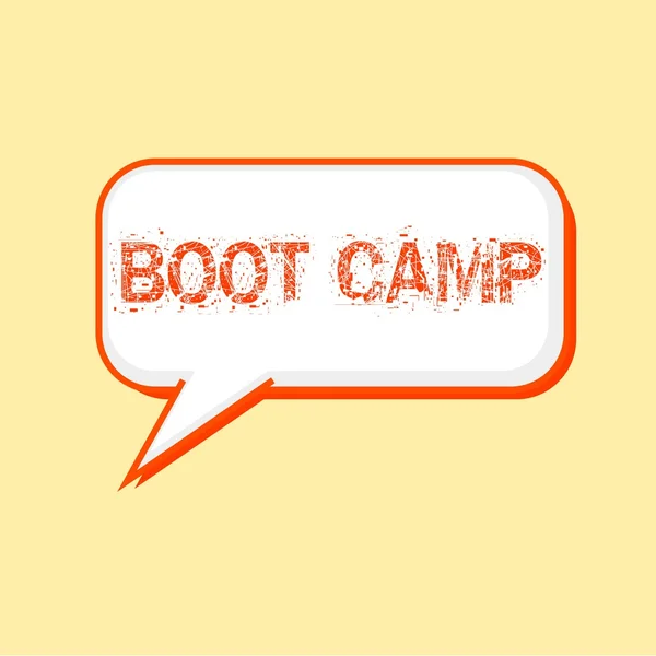 BOOT CAMP Orange wording on Speech bubbles Background Yellow-White — Stock Photo, Image