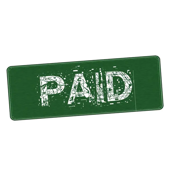 Bezahlte weiße Aufschrift auf grünem Holzbrett — Stockfoto