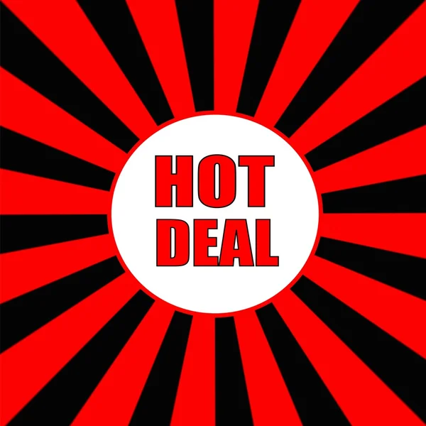 Hot deal Redacción roja sobre sol rayado Fondo rojo-negro — Foto de Stock
