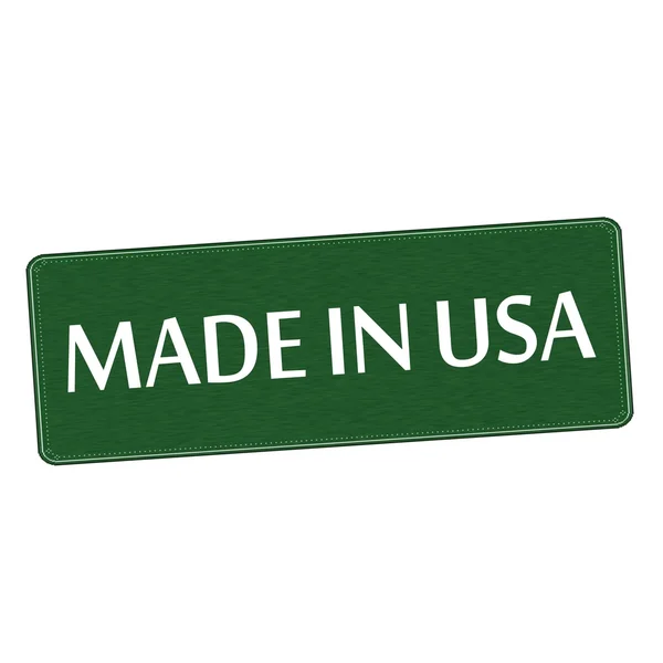 Hecho en EE.UU. texto blanco sobre fondo tablero de madera verde —  Fotos de Stock
