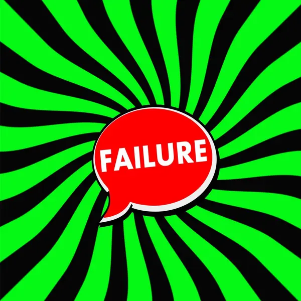 Failure Red Speech bubbles white wording on Striped sun Green-Black background — Stock Photo, Image