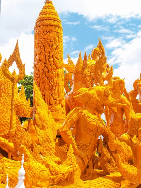 Thai art form of wax(Ubon Candle Festival 2014) — Stock Photo, Image