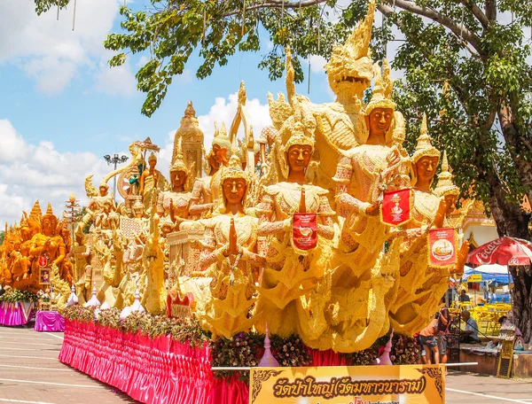 Thai art form of wax(Ubon Candle Festival 2014) — Stock Photo, Image