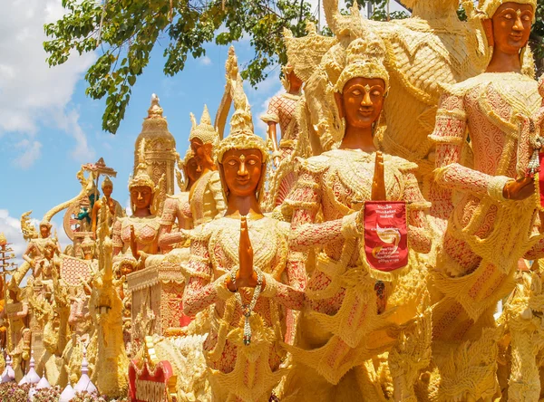 Thai art form of wax(Ubon Candle Festival 2014) — Stock Photo, Image