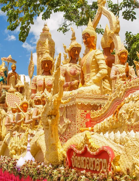 Thai art form of wax(Ubon Candle Festival 2014) — Stock Photo, Image