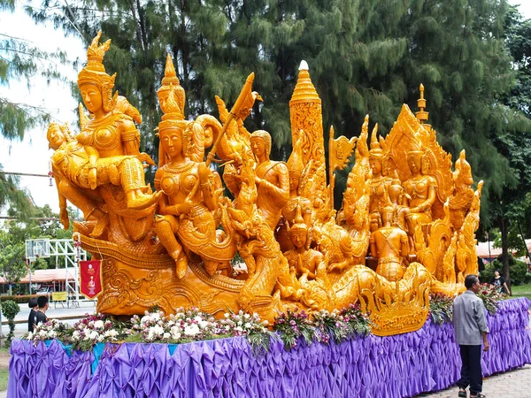 Thai art form of wax(Ubon Candle Festival 2014) — Stock Photo, Image