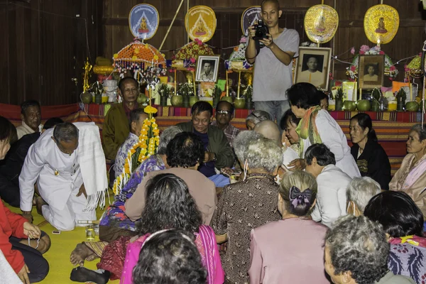 Religious ceremonies and ordination of men to a monk of Thailand Isaan — Stock Photo, Image