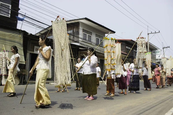 Festival de grinaldas de arroz, THAILAND — Fotografia de Stock