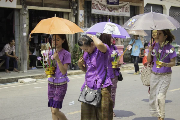 Festival de grinaldas de arroz, THAILAND — Fotografia de Stock