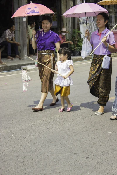 Festival de grinaldas de arroz, THAILAND — Fotografia de Stock