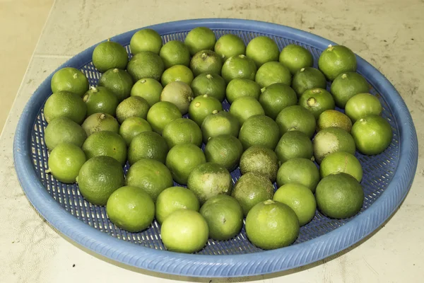 Lime in plastic baskets. — Stock Photo, Image