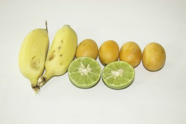 meyve ve sebze beyaz arka plan ile.