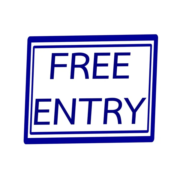 Free entry blue stamp text on white — Stock Photo, Image