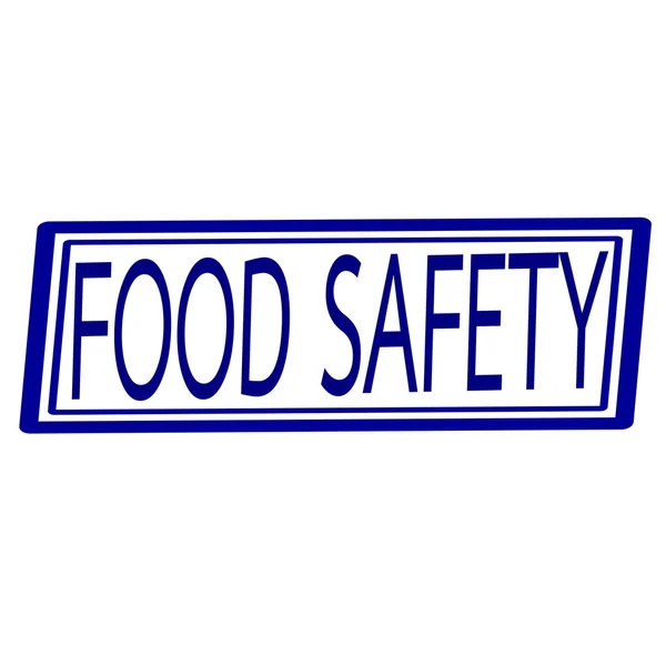Mat säkerhet blå Stämpeltext på vit — Stockfoto