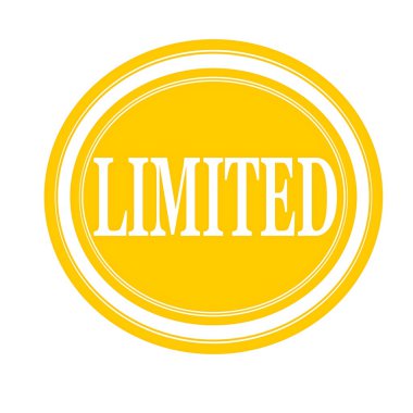 Sınırlı beyaz Damga metni sarı