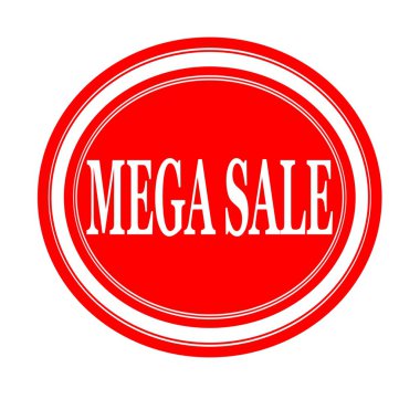 Mega Satılık Beyaz damga metni kırmızıya
