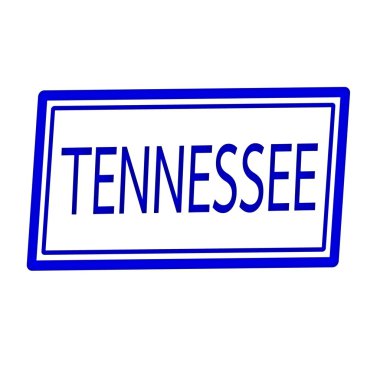 Tennessee mavi damga metni beyaz