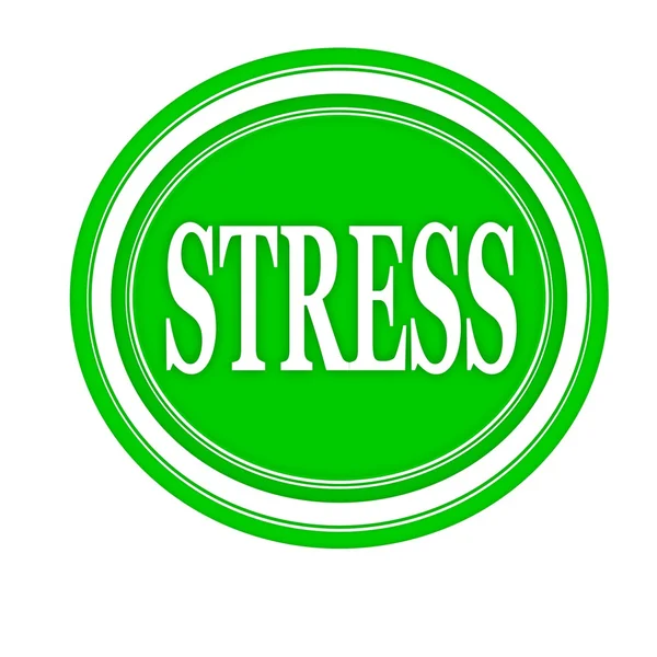 Stress white stamp text on green — Stock Photo, Image