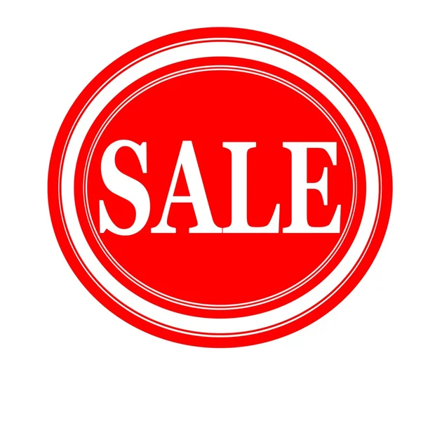 SALE white stamp text on red — Stock Photo, Image
