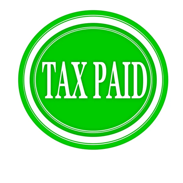 Tax paid white stamp text on green — Stock Photo, Image