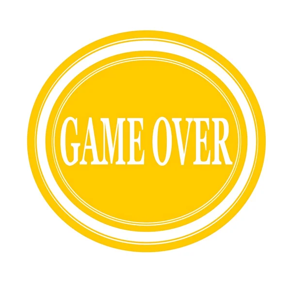 Game over white stamp text on yellow — Stock Photo, Image