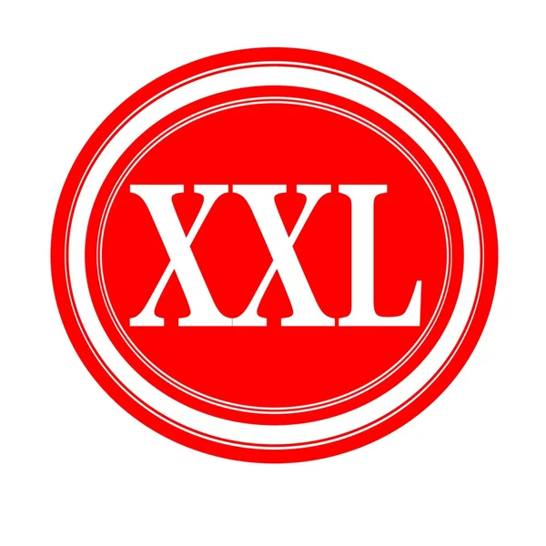 XXL timbro bianco testo su rosso — Foto Stock