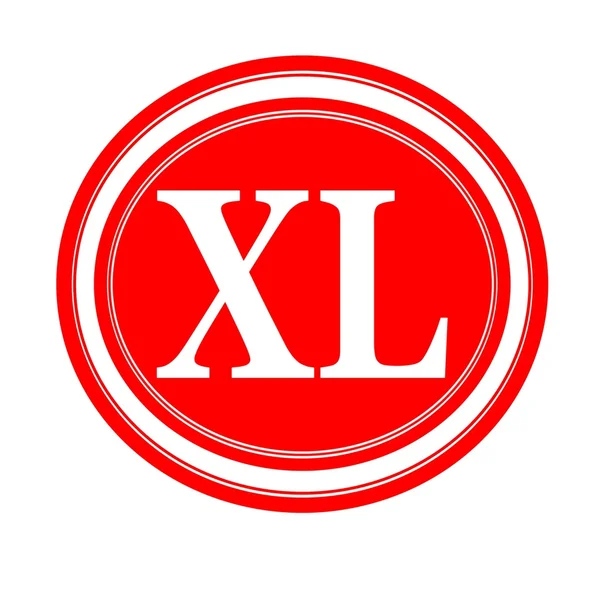 XL timbre blanc texte sur rouge — Photo