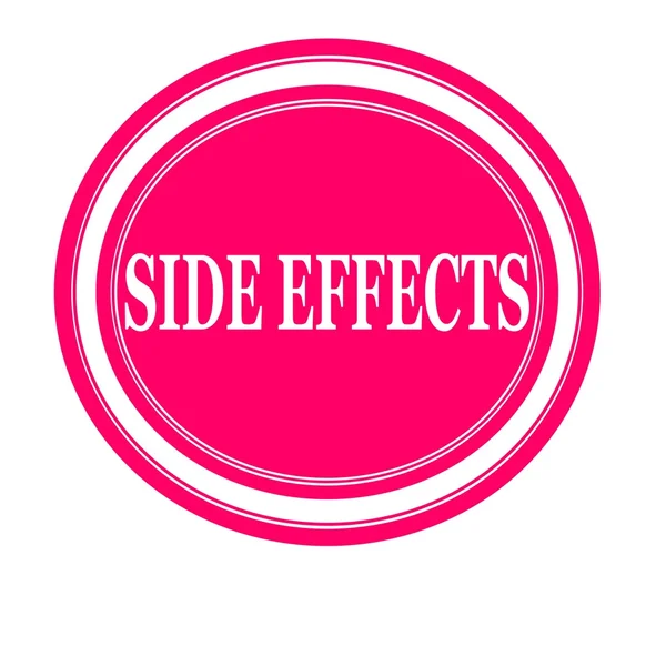 Side effect white stamp text on pink — Stock Photo, Image