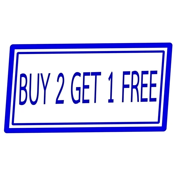 Compre 2 y obtenga 1 texto de sello azul gratis en blanco —  Fotos de Stock