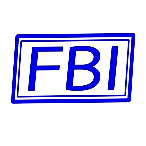 FBI azul carimbo texto no fundo branco — Fotografia de Stock