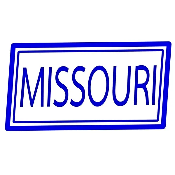 Missouri texto de sello azul en blanco — Foto de Stock